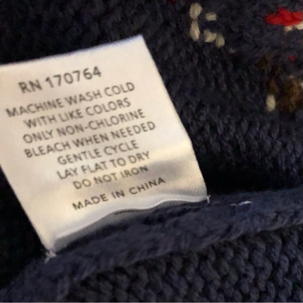Navy Sweater with Bear and Flag Design - Picture 7 of 11